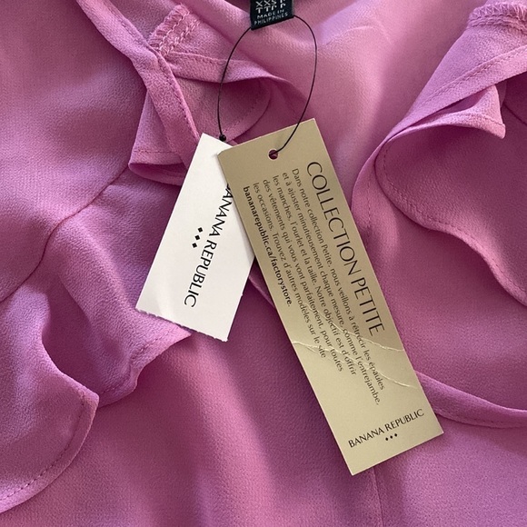 Banana Republic Petite ruffles top in orchid jubilee Sz XXS - Picture 6 of 12